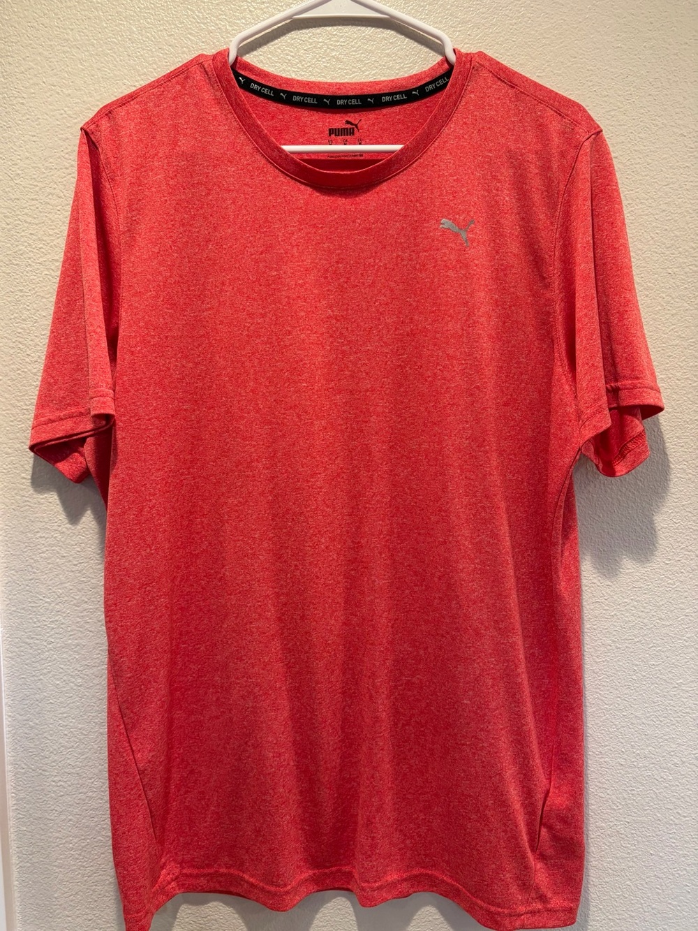 Puma Men's Heather Red Short Sleeve Athletic Tee